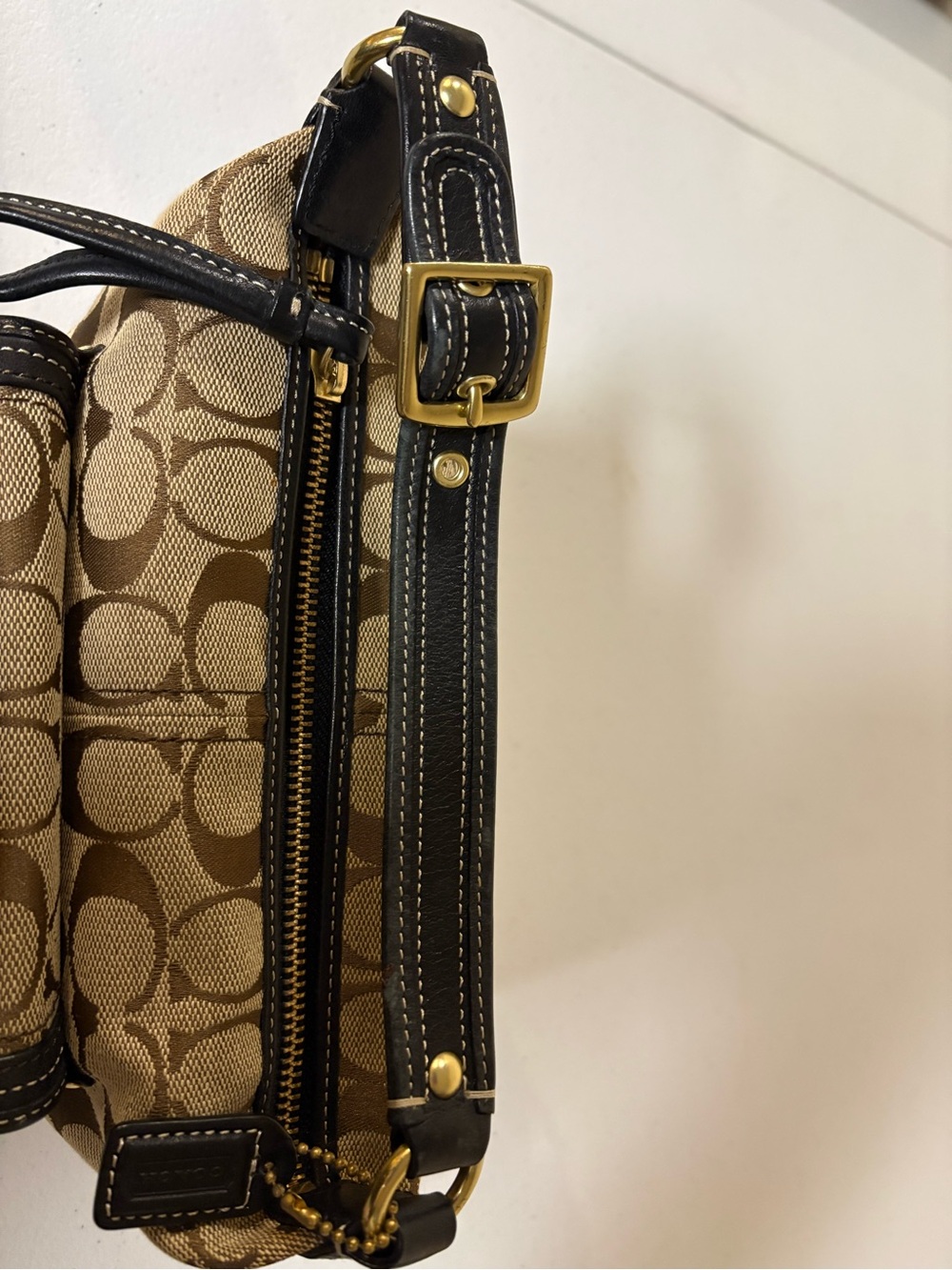 Coach 65th Ann Brown Signature Mini Bag with Black Trim F06K - 40224 EUC - Picture 5 of 13